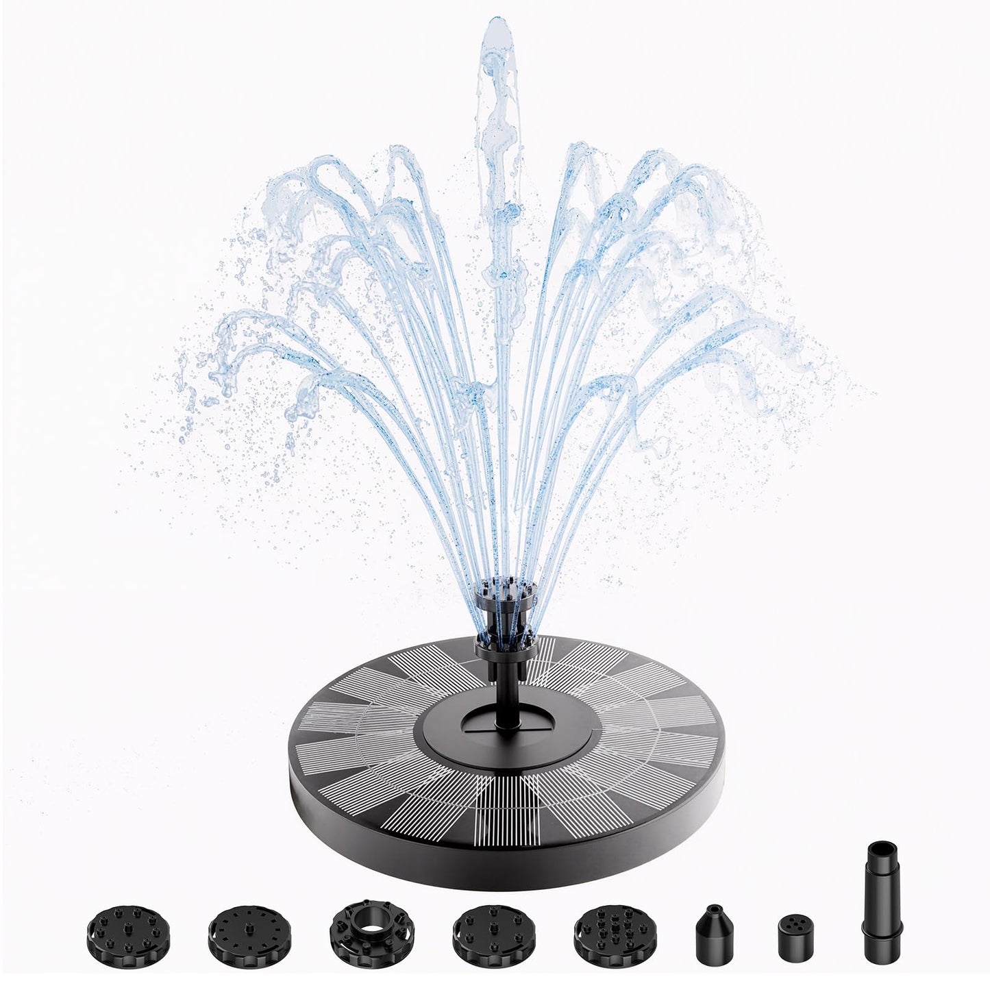 AISITIN 3.5W Solar Fountain for Bird Bath, Floating Solar Water Fountain Pump with 6 Interchangeable Nozzles, Outdoor Solar Water Pump for Garden Pond, Aquarium, Fish Tank, Pool