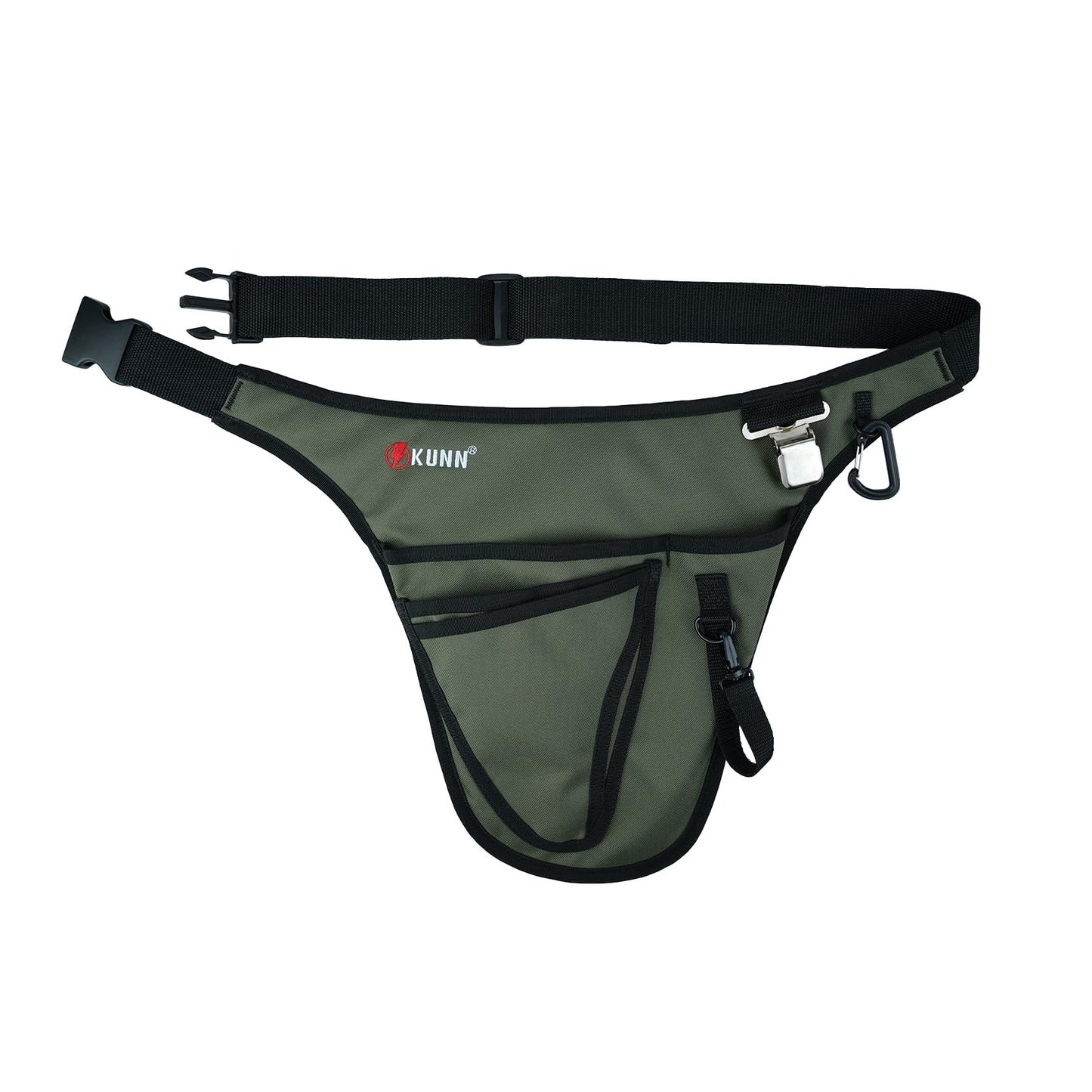 KUNN Garden Tool Belt,Durable Adjustable Tool Belt Waist Pouch with 4 Pocket for Women Men Gardeners Florist Army Green