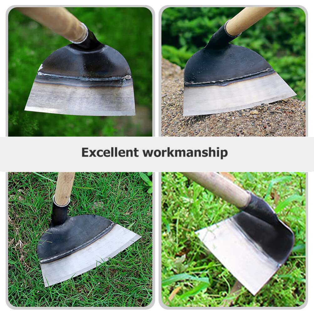 DOITOOL Heavy Duty Garden Hoe Tool Solid Steel Hand Hoe for Weeding Digging Soil Loosening and Planting in Backyard and Farm