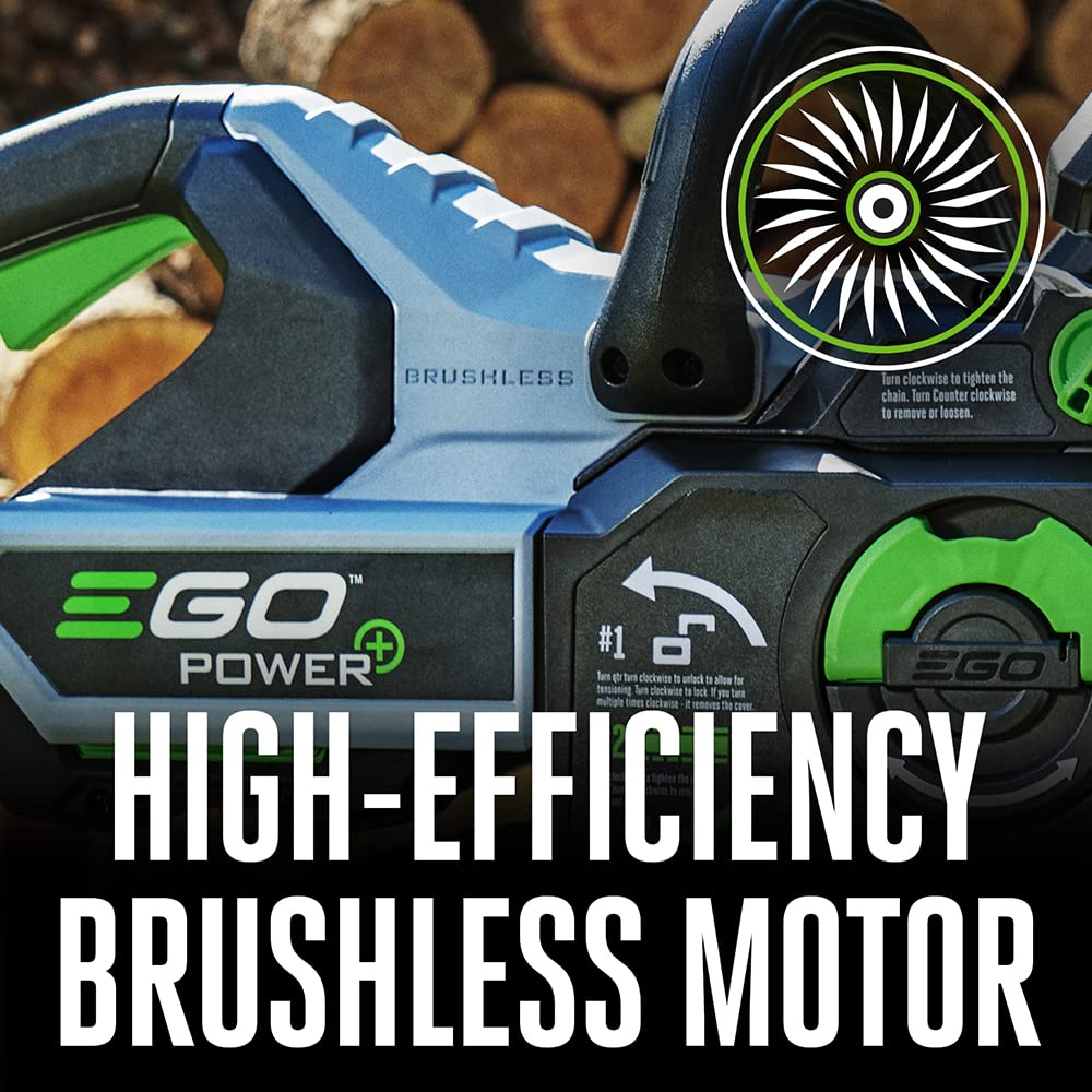 EGO POWER+ Chain Saw, 16” Battery Powered Chainsaw, Electric Cordless, Includes 56V 4.0Ah Battery and Charger – CS1613