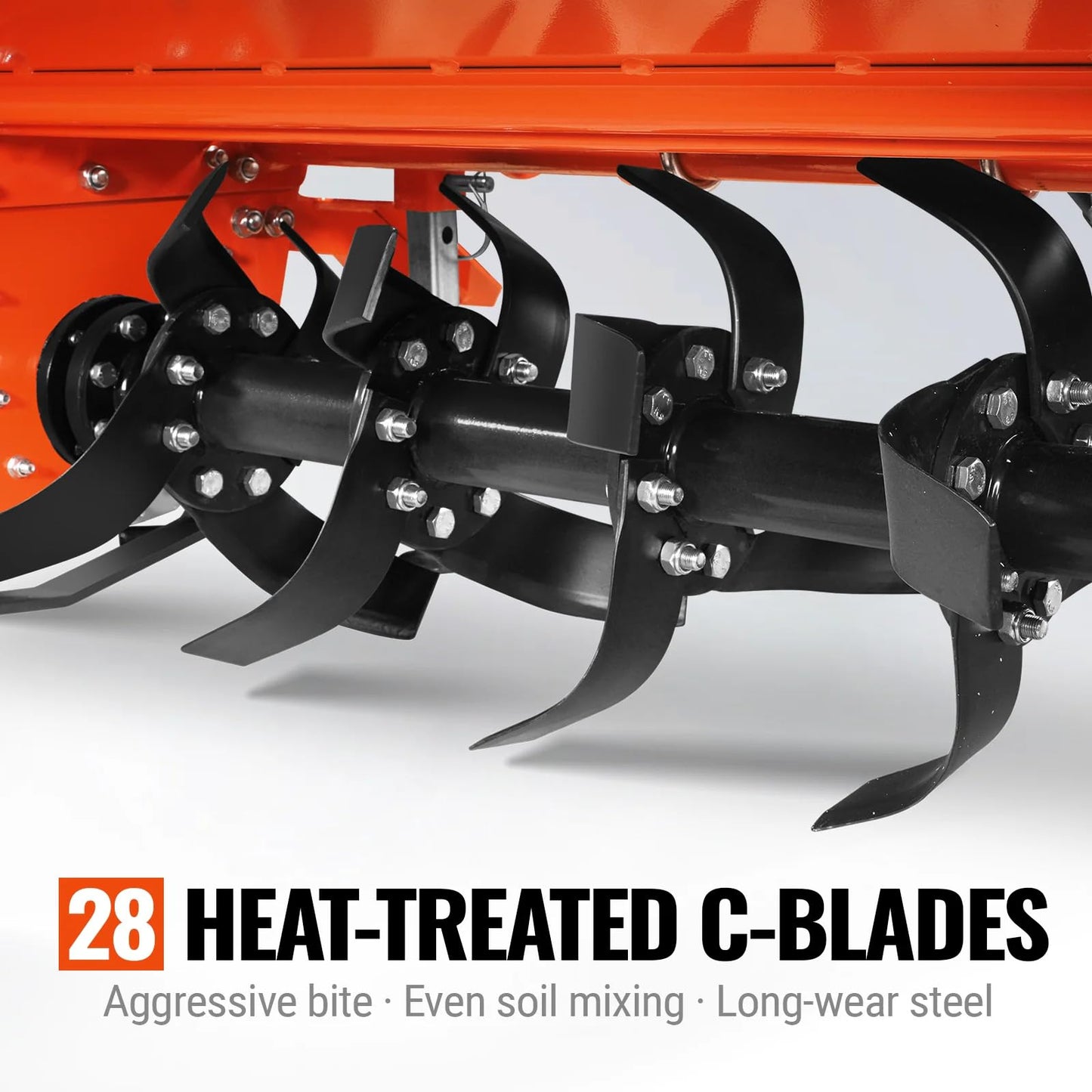 MechMaxx 53 in Rotary Tiller, 3 Point Hitch Cat.1, Chain Drive, PTO Shaft Included with Shear Bolt, 18–35 HP, LRT53