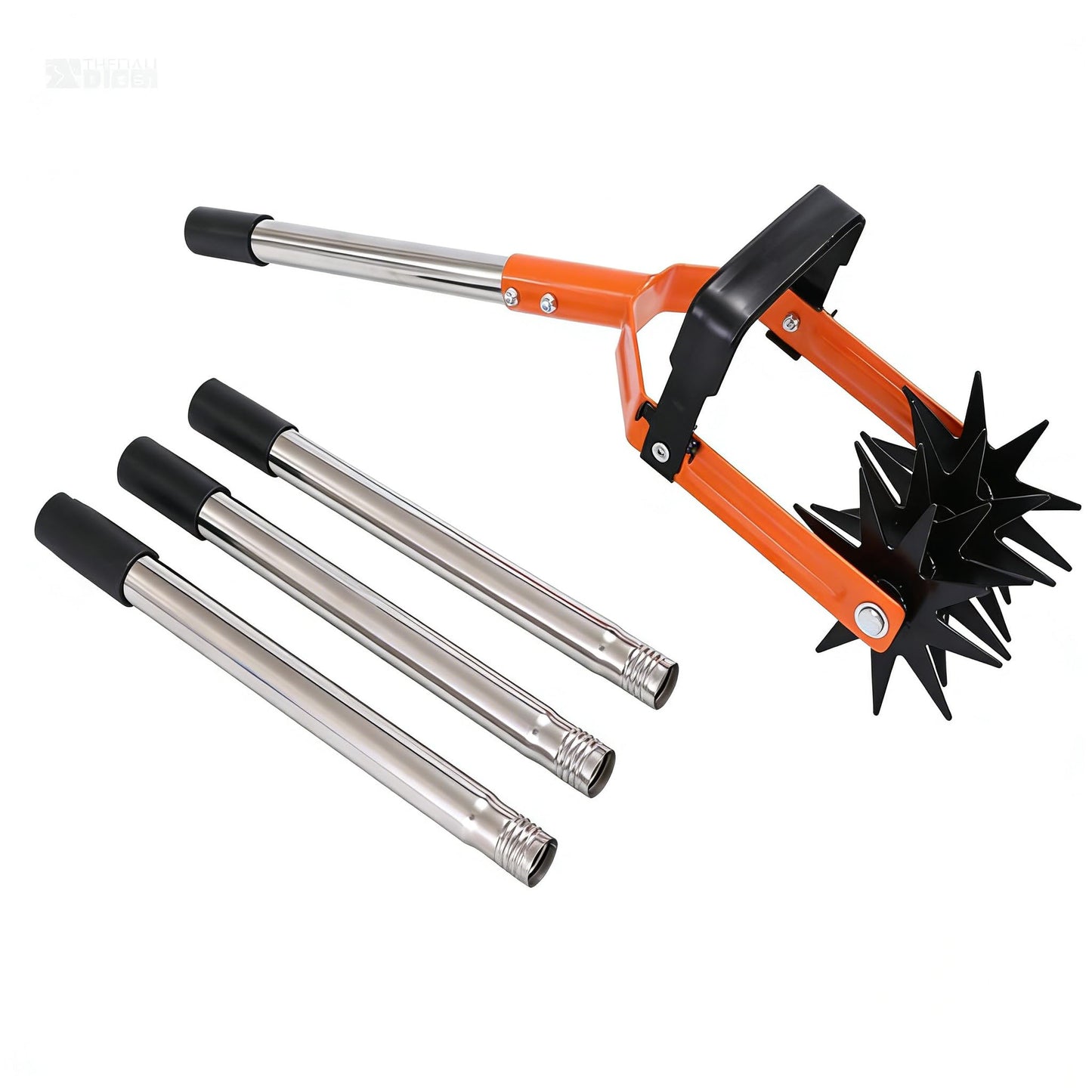 Manual Lawn Cultivator Tool – Adjustable Stainless Steel Hand Tiller for Grass Reseeding, Soil Aeration, Yard & Lawn Repair Gardening Tool, ZZ04