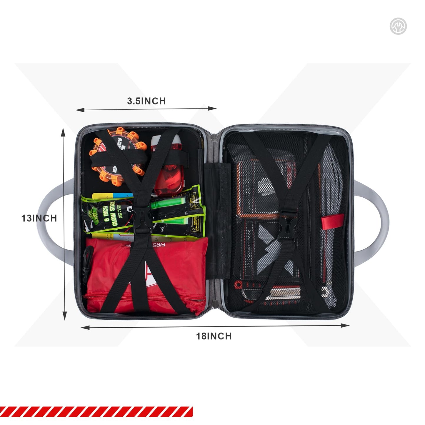 KITGO Roadside Emergency Car Kit (137Piece), with Jumper Cable, Car Safety Road Rescue Kit,Car Emergency Kit Gift for Father Women and Men,Tow Strap,Car Tool Kit (Black)