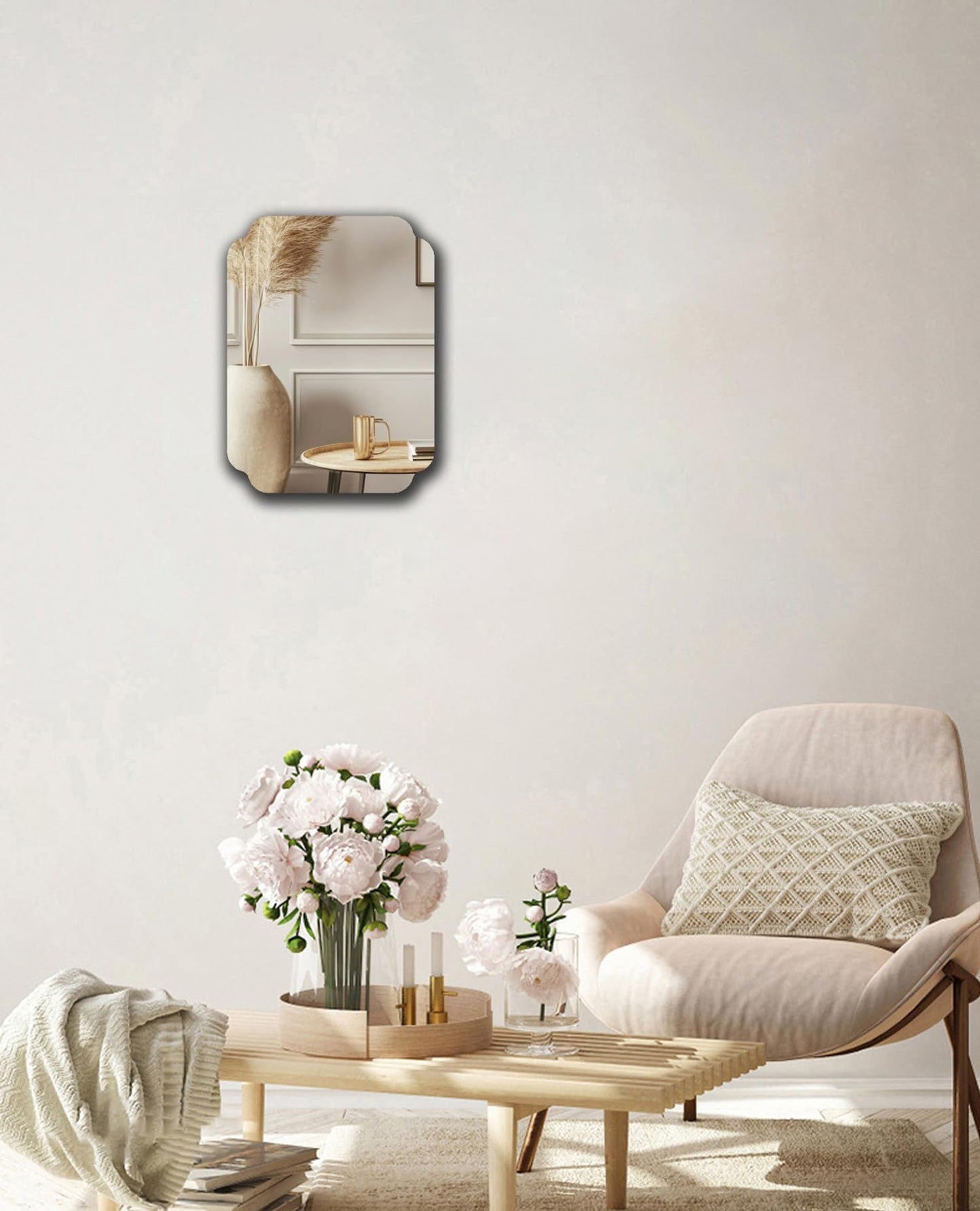 MACGIKMIRO Rectangular Acrylic Mirror Anti-Scratch Unbreakable Shatterproof HD Tempered Wall Decorative Mirrors for Restaurant Bedroom Kitchen Office Gym(Rectangular 1,11.81 "x 15.75")