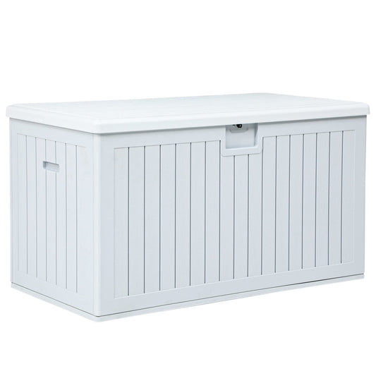 YITAHOME XL 180 Gallon Large Deck Box,Outdoor Storage for Patio Furniture Cushions,Garden Tools,Waterproof,Lockable (White)
