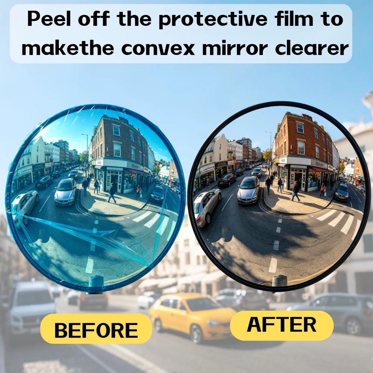 24" Security Convex Mirror-160° Outdoor & Indoor Driveway Security Safety Mirror, Unbreakable Acrylic for Garage, School,Warehouse & High-Traffic Areas (2pc)