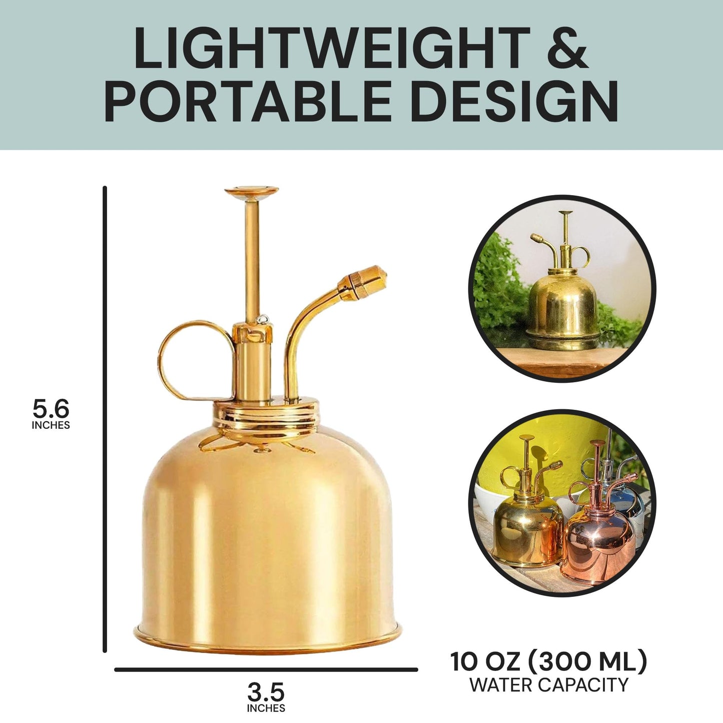 Sustainable Village Watering Can Indoor Plants - Brass Plant Mister - Stylish and Rust Resistant Watering Cans for Healthy Hydration - Prevents Overwatering
