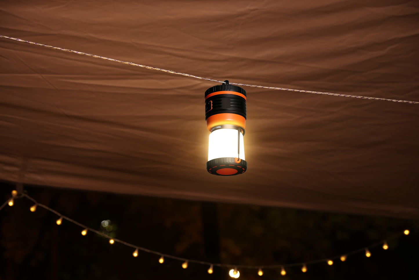 LED Camping Lantern Rechargeable, 1800LM, 4 Light Modes, 4400mAh Power Bank, IP44 Waterproof, Perfect Lantern Flashlight for Hurricane, Emergency, Power Outages, Home and More, USB Cable Included