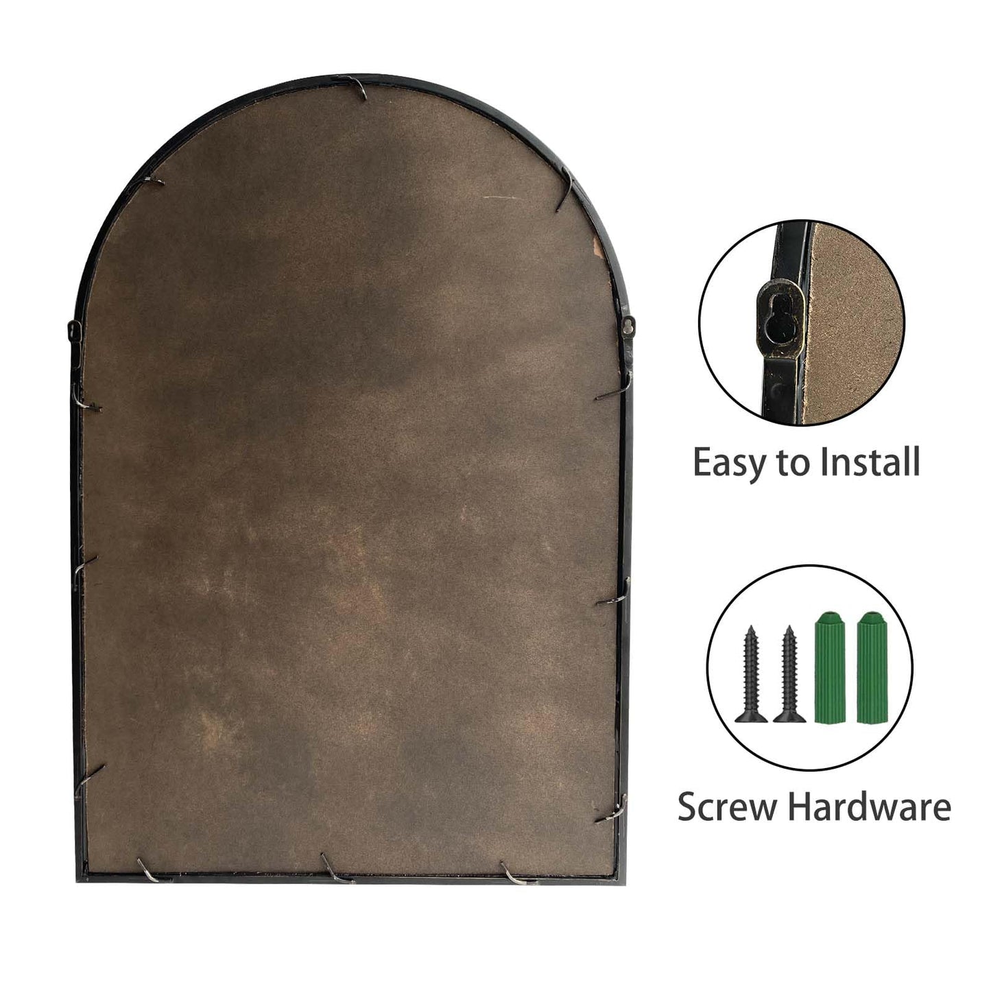 ironsmithn Arched Window Mirror, 36"x24" Grid Mirrors, Windowpane Mirror, Black Metal Arch Mirrors for Decor Living Room Fireplace Entryway Bedroom Hallway