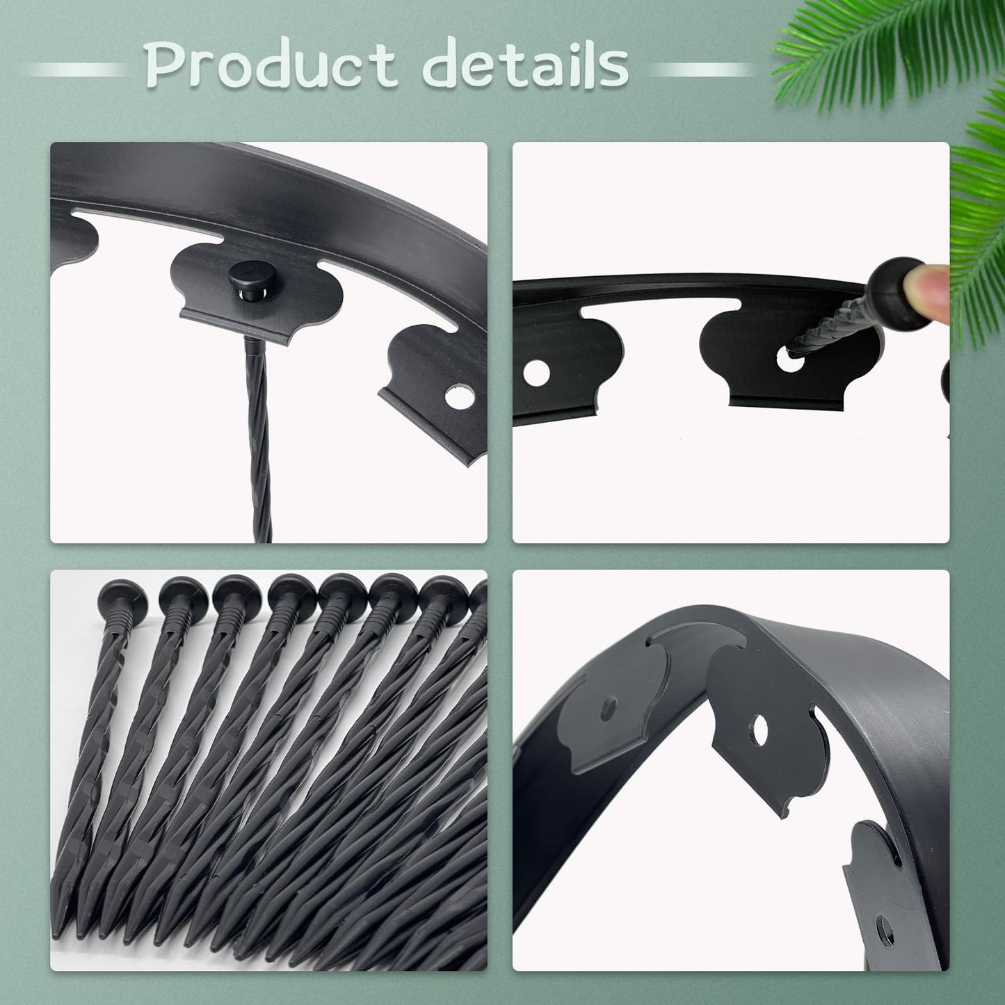 80 ft Fence Edging for Landscaping Include Garden Pruning Scissors,80 Spikes,80 ft Lawn Edging Edging for Landscaping Edging and Garden Edging and Garden Border and Flower Bed Edging (Black-80ft)