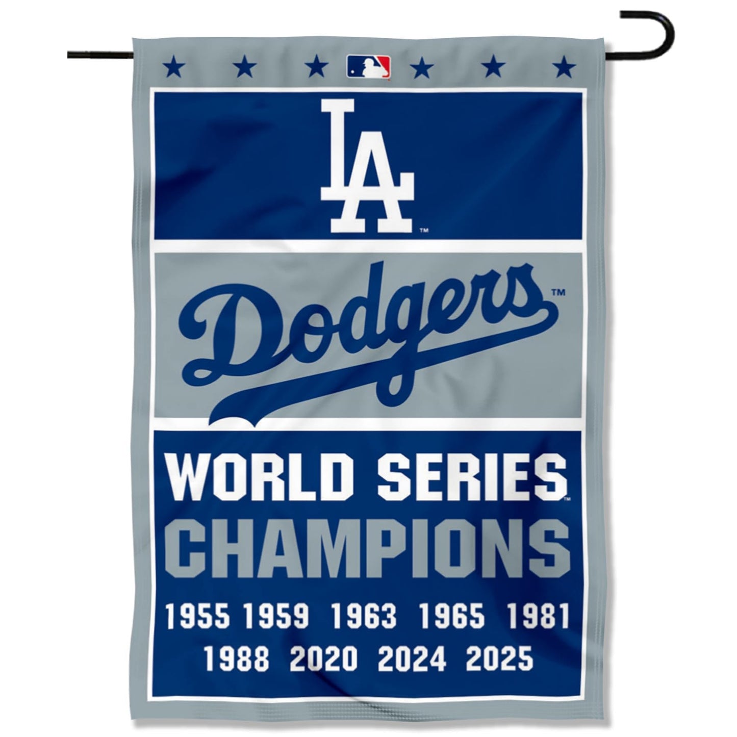 Dodgers 9 Time World Champions Series Double Sided Garden Flag