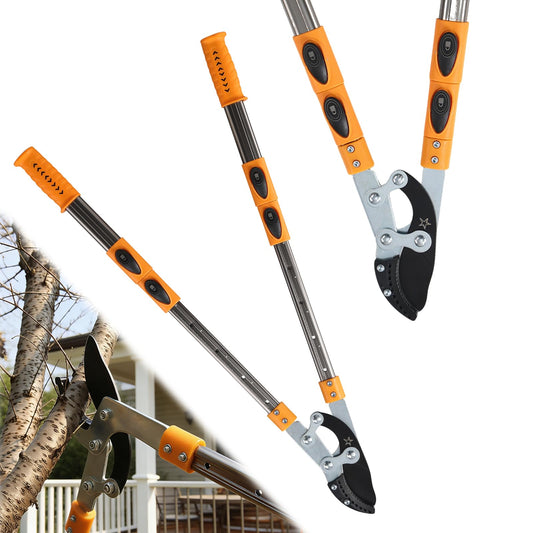 Loppers for tree trimming heavy duty extendable 24.8-43.7 inches,Tree pruning shears Rust Resistant Sharp Steel Blade Tree Limb Trimmer，Shock-Absorbing design, Non-slip Handle，Garden Tools