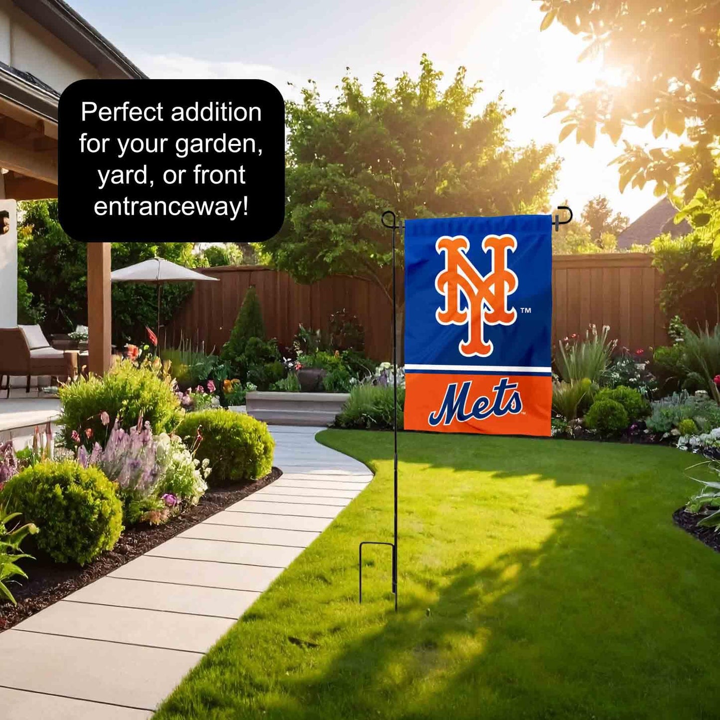 WinCraft New York Mets Garden Flag with Stand Holder
