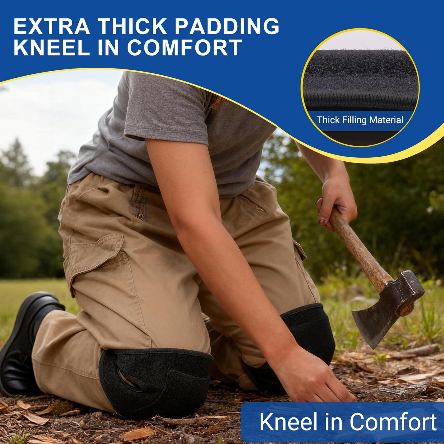 ANBANREY Professional Knee Pads for Men & Women - High Elastic Support for Cleaning, Gardening, Construction, and Floor Work | Knee Protection & Comfort