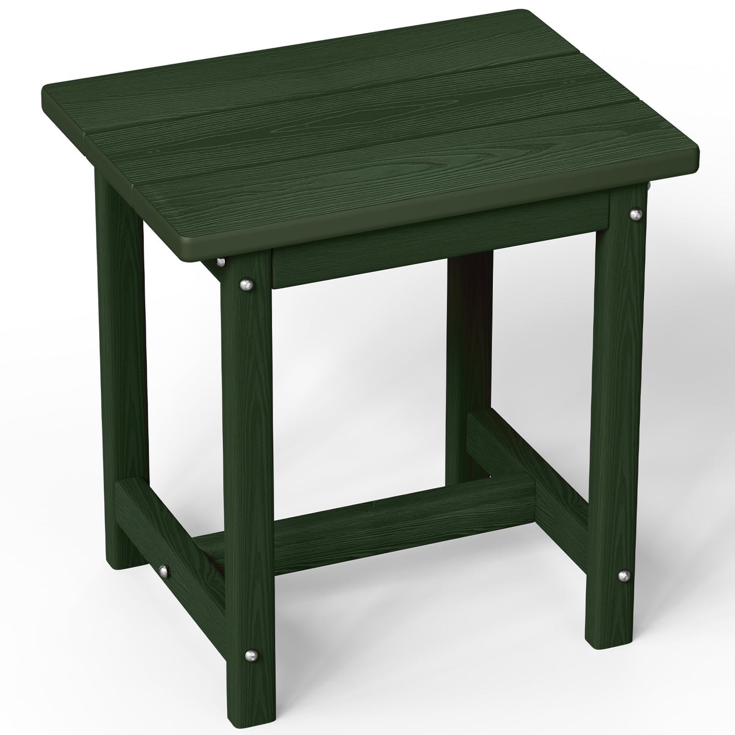SUUNYN Outdoor Side Table, HDPE Small Outdoor Table, Adirondack Side Tables, Outside End Tables for Patio, Porch, Deck, Pool, Weather Resistant (Green)