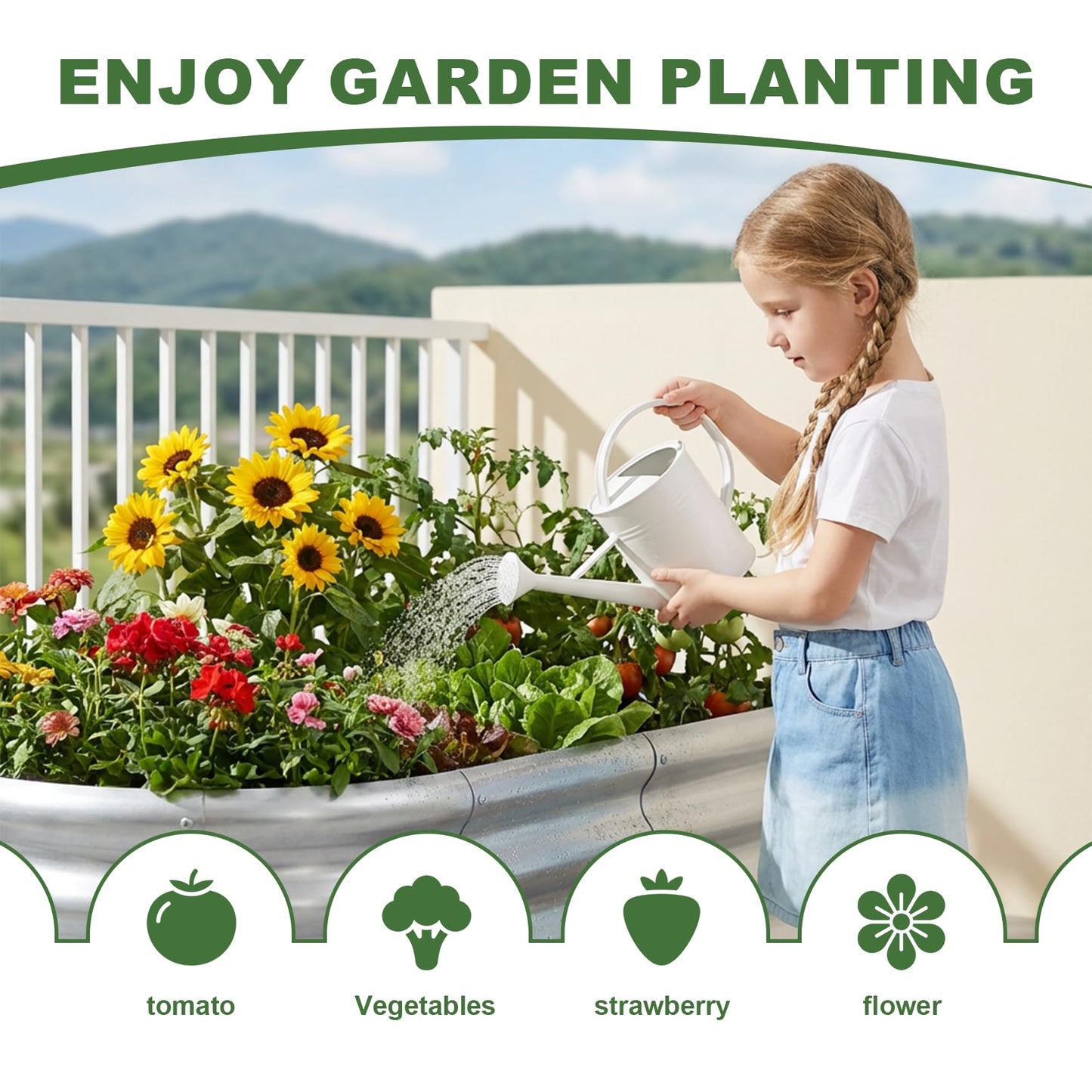 AHEONLAR 3 Pack 4×2×1.5ft Galvanized Raised Garden Bed Outdoor, Sturdy Planter Boxes for Vegetables, Fruits, Flowers and Plants, Easy Assembly, Silver