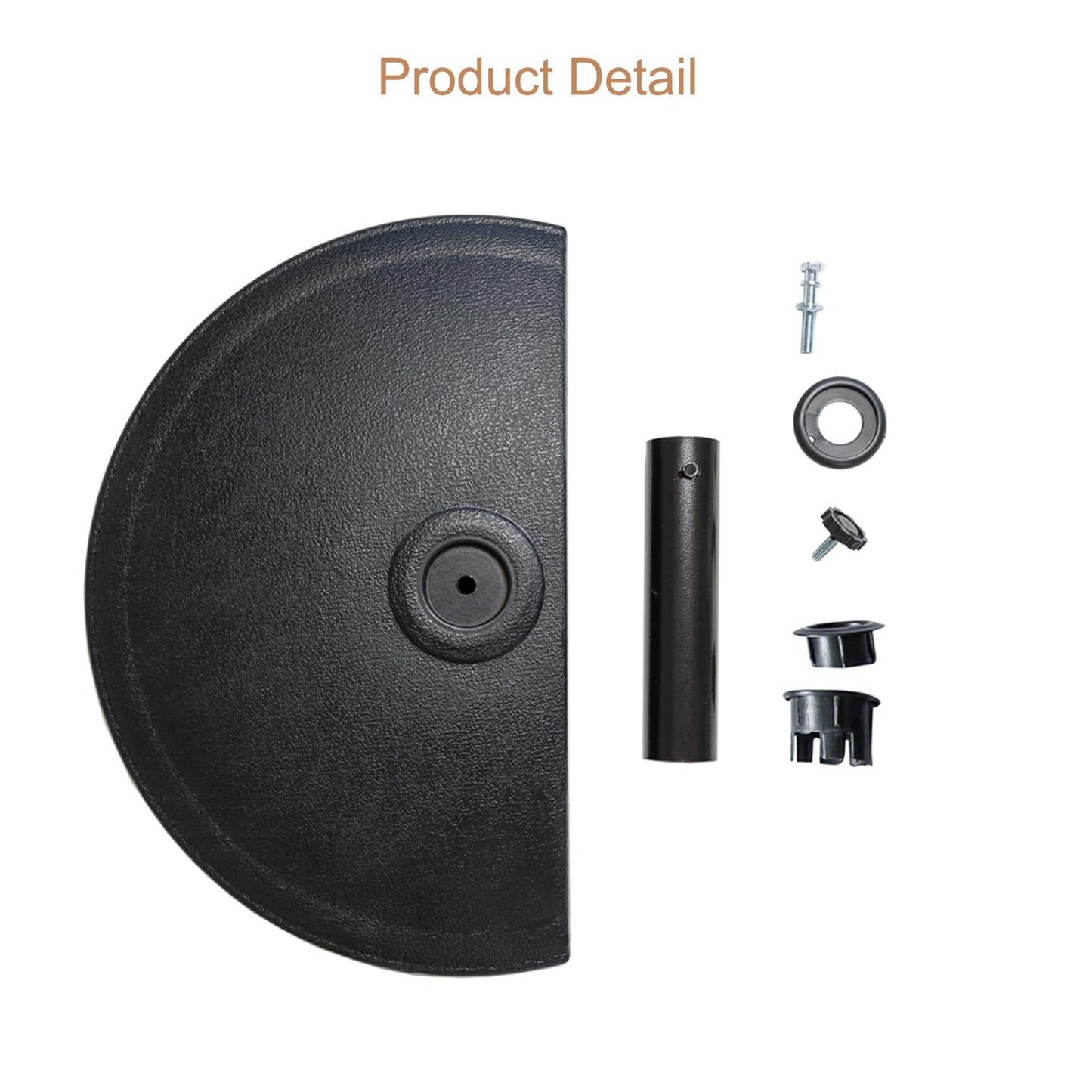 C-Hopetree 33 lb Half Round Heavy Duty Base Stand Weight for Outdoor Patio Market Umbrella, Black