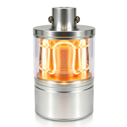 Aluminum Vintage Camping Lantern Rechargeable, Dimmable Warm Amber Glow, USB-C 72H Runtime, Compact Portable Mini Light for Glamping Hiking Emergency Home Decor