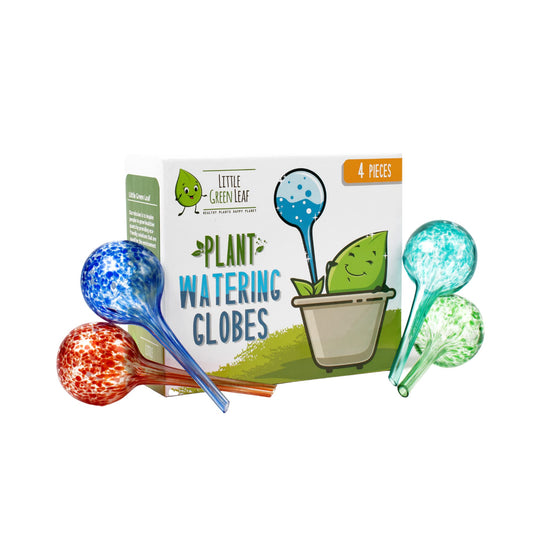 Little Green Leaf Automatic Plant Watering Globes Self Watering Planter Inserts (Set of 4) | Hands Free Multicolor Glass Bulbs | Planter Spikes to Support Indoor & Outdoor Plant Health (100ml)