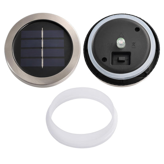 Cooo Gift for her him 2 Pack Solar Lanterns Waterproof Outdoor Iridescent Heavy Crackle Glass a Big LED Stainless Steel Lid 215% Solar for Women Mom Grandma Outdoor Table Lamps Garden Backyard Decor