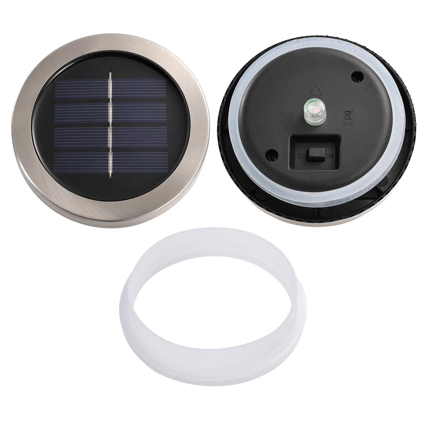 Cooo Gift for her him 2 Pack Solar Lanterns Waterproof Outdoor Iridescent Heavy Crackle Glass a Big LED Stainless Steel Lid 215% Solar for Women Mom Grandma Outdoor Table Lamps Garden Backyard Decor