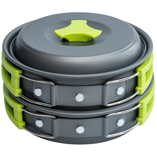 MalloMe Camping Cookware Mess Kit for Backpacking Gear – Camping Cooking Set - Backpack Camping Pot and Pans Set - Portable Camping Stove and Backpacking Stove Compatible - Camp Accessories Equipment