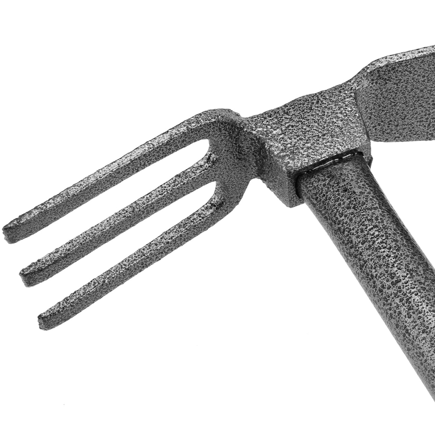 MOUYAT 4 PCS 2 in 1 Double Garden Hoe and Cultivator, 9 x 14 Inch Dual Headed Weeding Tool Heavy Duty Hand Tiller Rust Proof 3 Prong Cultivator with Handle for Weeding and Digging