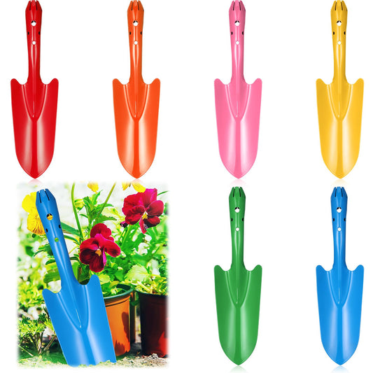 Mini Colorful Metal Hand Shovel Digging Trowel Set Transplanting Garden Shovel for Flower Soil Planting Succulent Kids Teens Women Men Gift Indoor Outdoor, 6 Colors (6 Pcs,11 x 3 Inch)