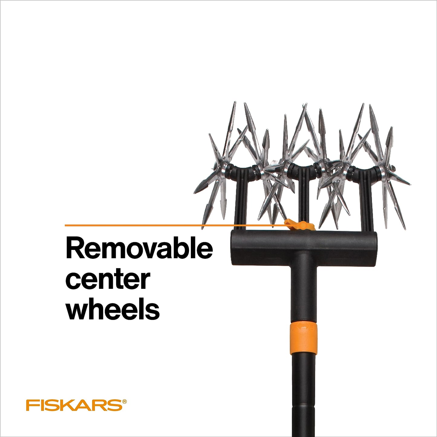 Fiskars Tiller Cultivator for Garden and Lawn, Extendable (40"- 60") Gardening Hand Tool, Telescoping Rotary Hand Cultivator Tool for Soil or Reseeding Grass