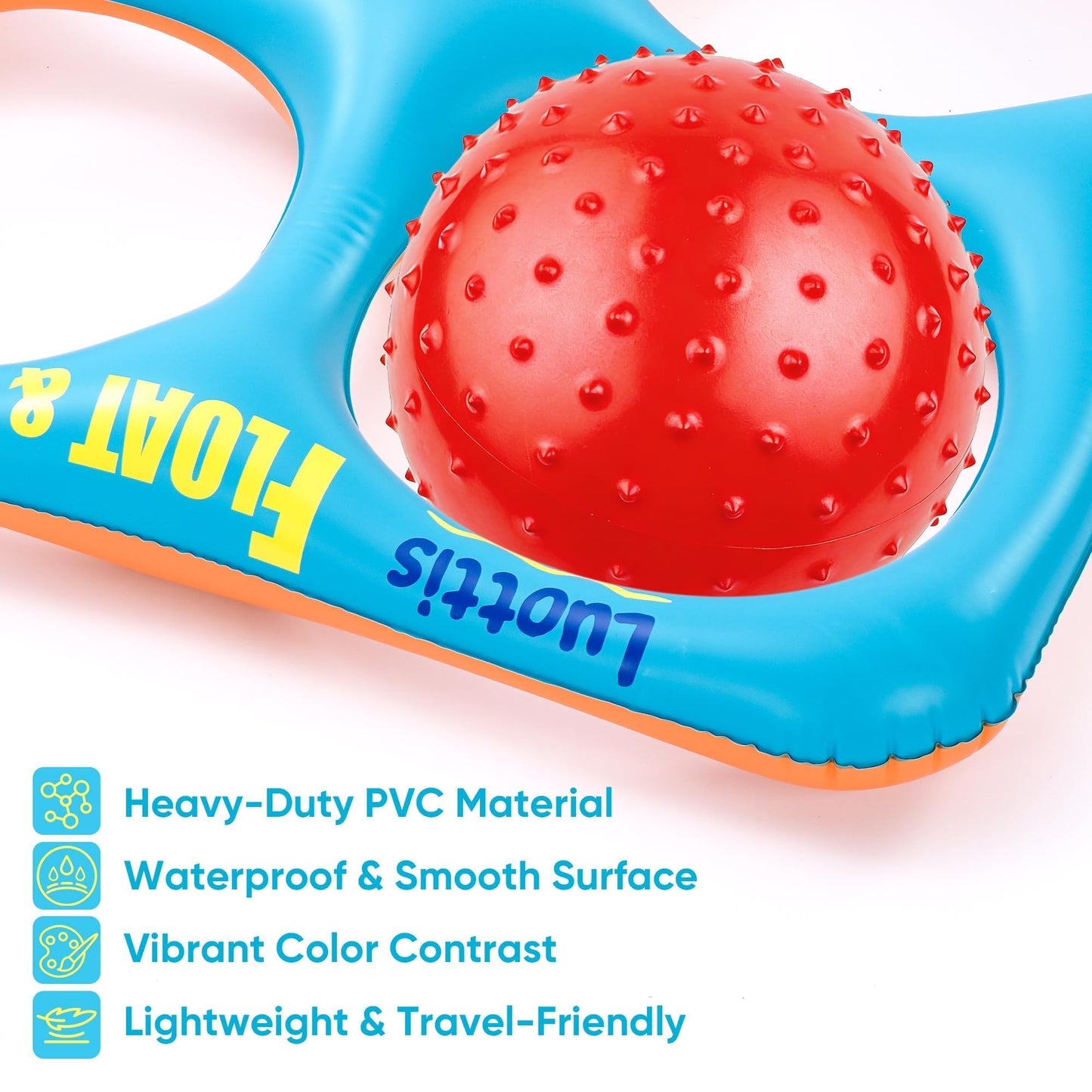Luottis Inflatable Tic Tac Toe Pool Game Set – Pool Toys with 10 Balls, Fun for Kids, Teens, Adults, Family, Party, Beach, Outdoor & Indoor, 2-10 Players