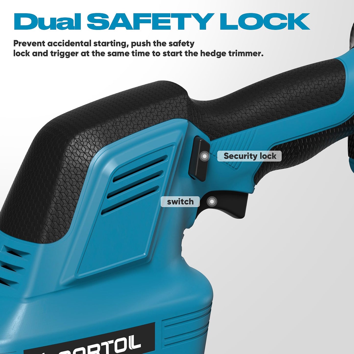GARTOL 2-in-1 Cordless Hedge Trimmer & Grass Shears, Compatible with Makita 18V Battery, 20V Handheld Bush Trimmer with 12" & 6" Blades, Battery & Charger Included, Lightweight Bush Clipper for Yard