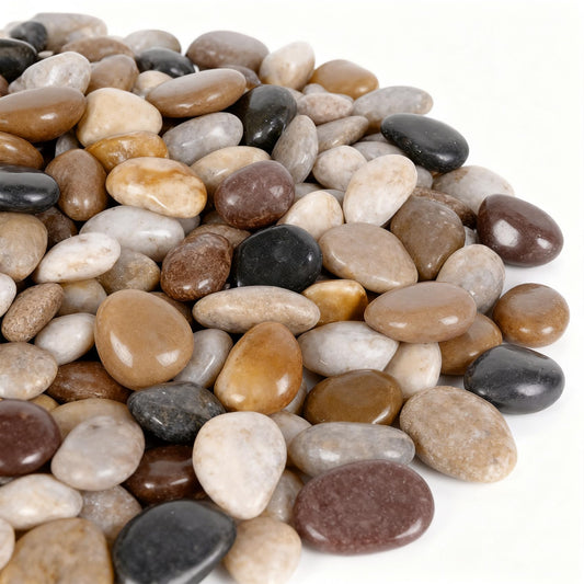 Onlyfire 5lb Polished Pebbles, 1" Natural Decorative Mixed Color River Rocks Aquarium Gravel Stones for Landscaping, Indoor Plants, Vase, Succulent, Fish Tank