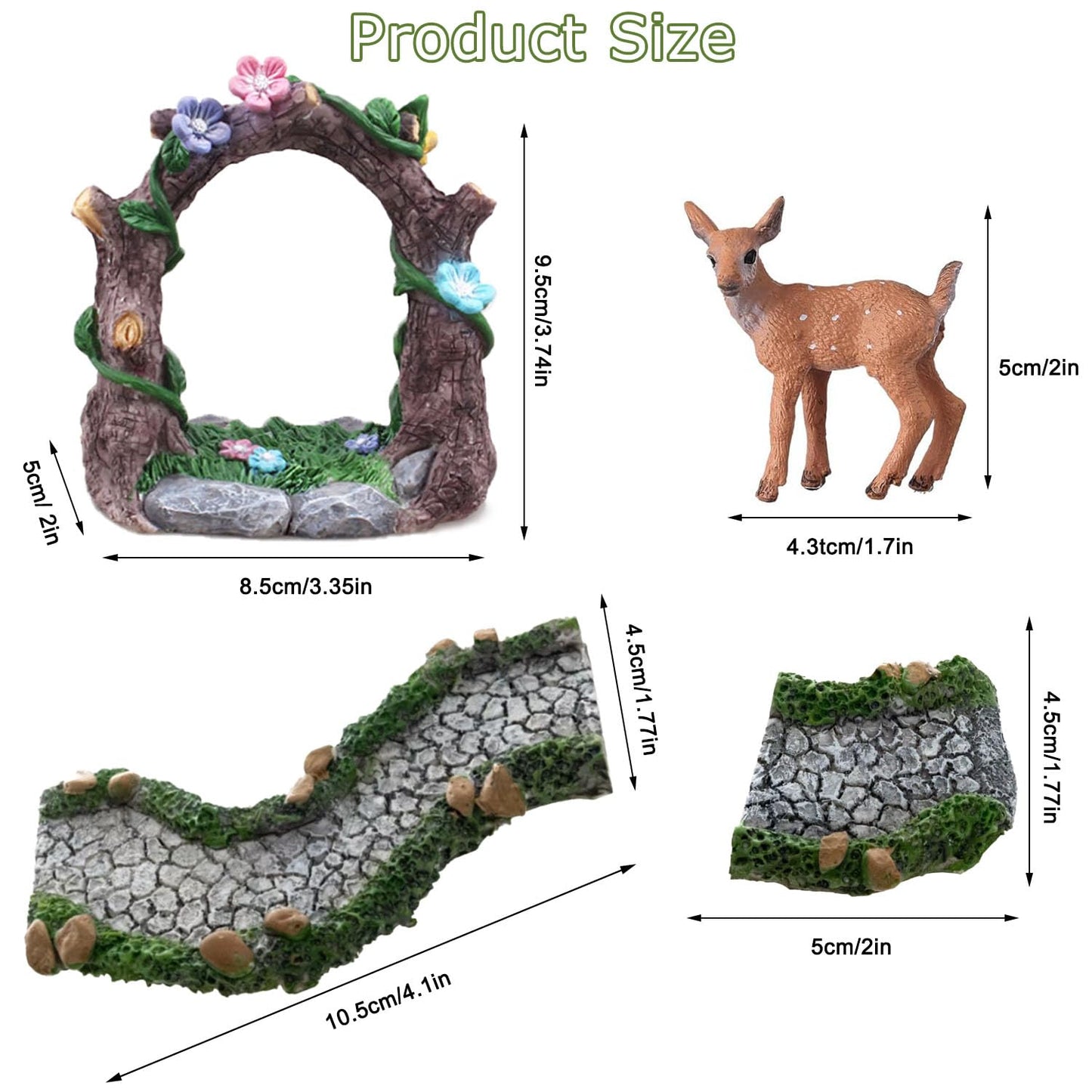 QuarenDen Fairy Garden Accessories, 27 Pcs, Fairy Garden Kit, Fairy Garden Walkway Path, Miniature Garden Figurines, Micro Landscape Ornaments for DIY Craft