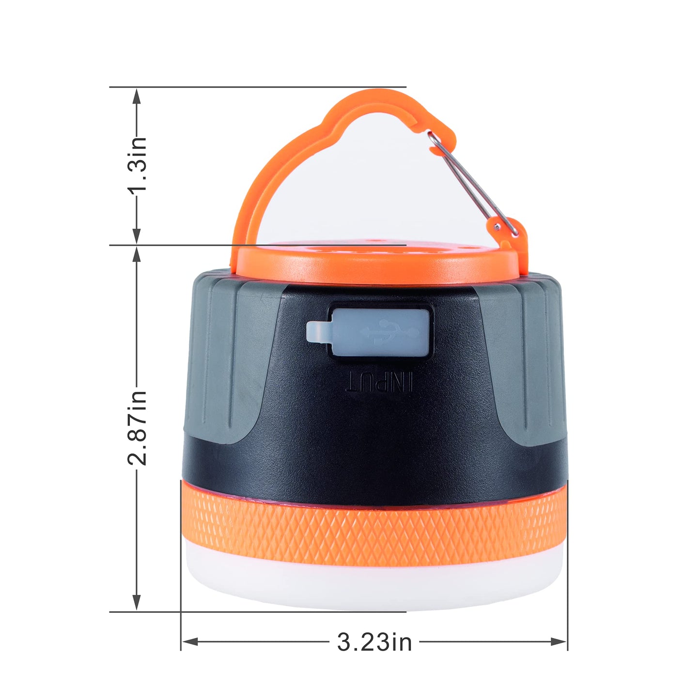 LIT-PaTH LED Camping Light, Rechargeable Lantern with Magnet Base, 4400 mAh, Survival Kit for Emergency, Hurricane, Outage, Large Orange, 2 Pack