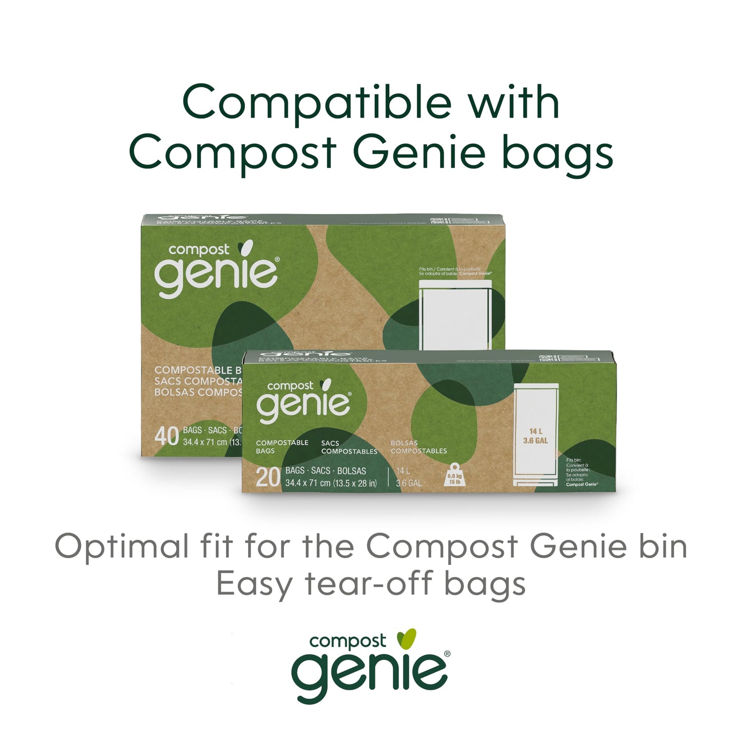 Kitchen Compost Bin, White Stainless-Steel Large, 3.6 Gallon, Indoor Odorless Composting, Hands-Free, Washable Parts, Includes 8 Tear-Off Compostable Bags and 1 Carbon Filter