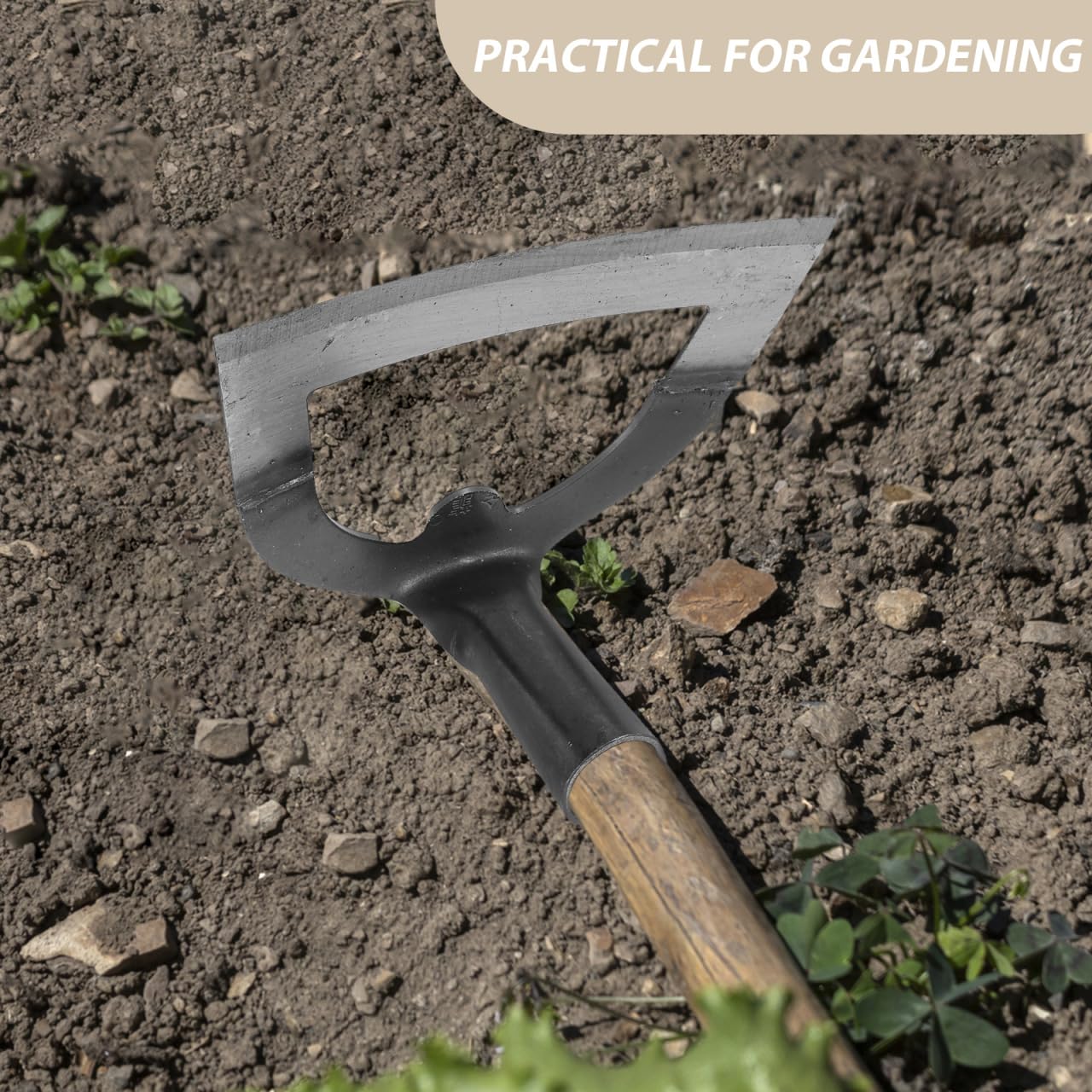 DOITOOL Heavy Duty Hollow Garden Hoe Tool 8.38In Handheld Weeding Rake for Backyard Farming Soil Loosening Tilling and Planting