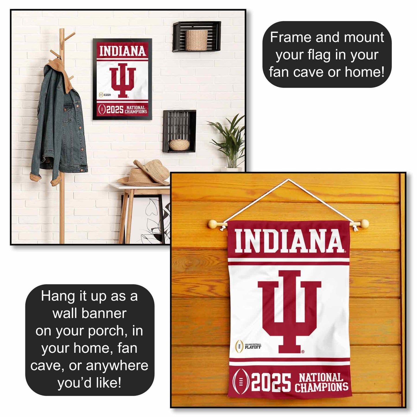 Indiana Hoosiers 2025 National Champions Garden Banner Flag