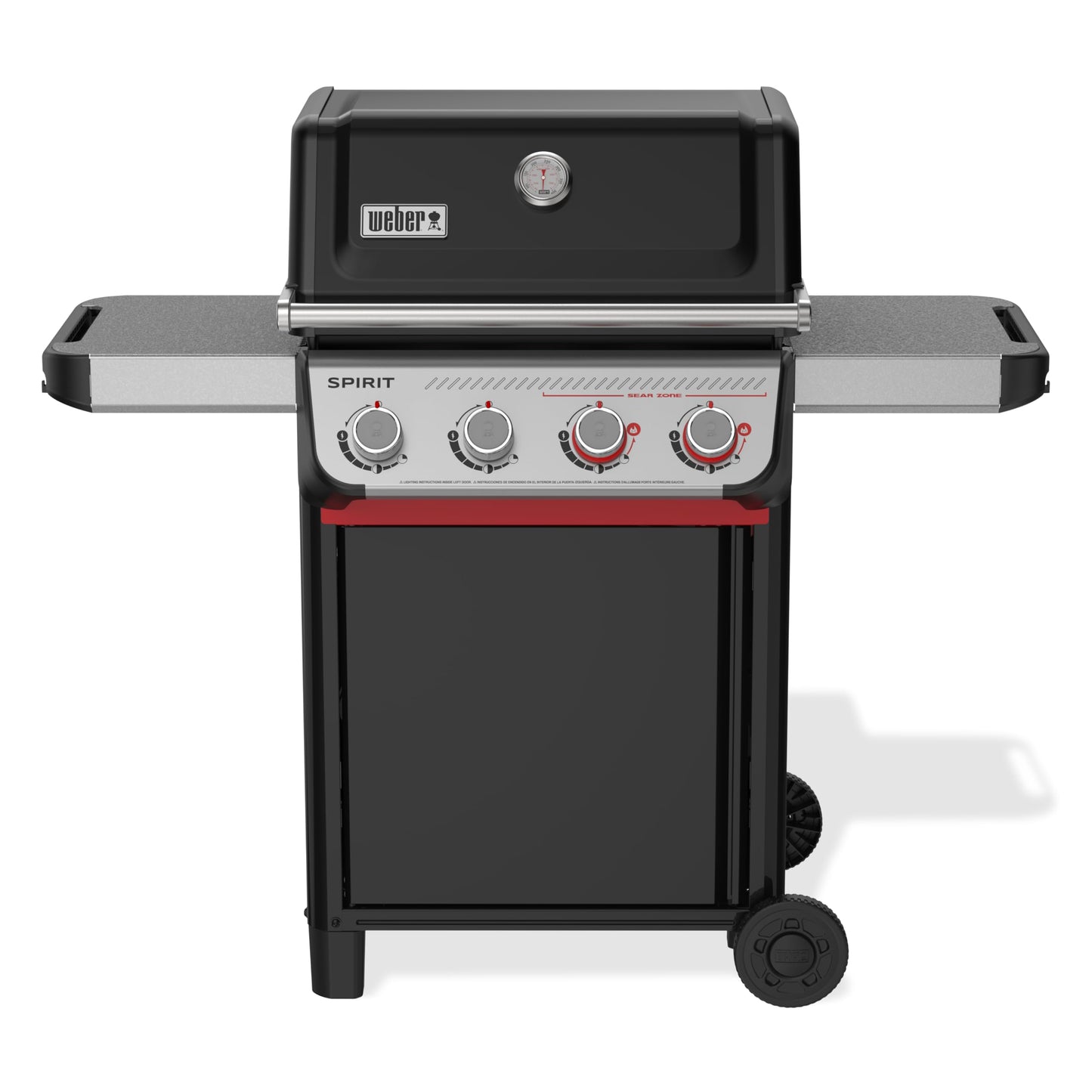 Weber Spirit E-425 Liquid Propane Gas Grill for Outdoor Cooking and BBQ, 4 Burner, Black – Porcelain-Enameled Cast-Iron Grates, 2 Boost Burners &Sear Zone
