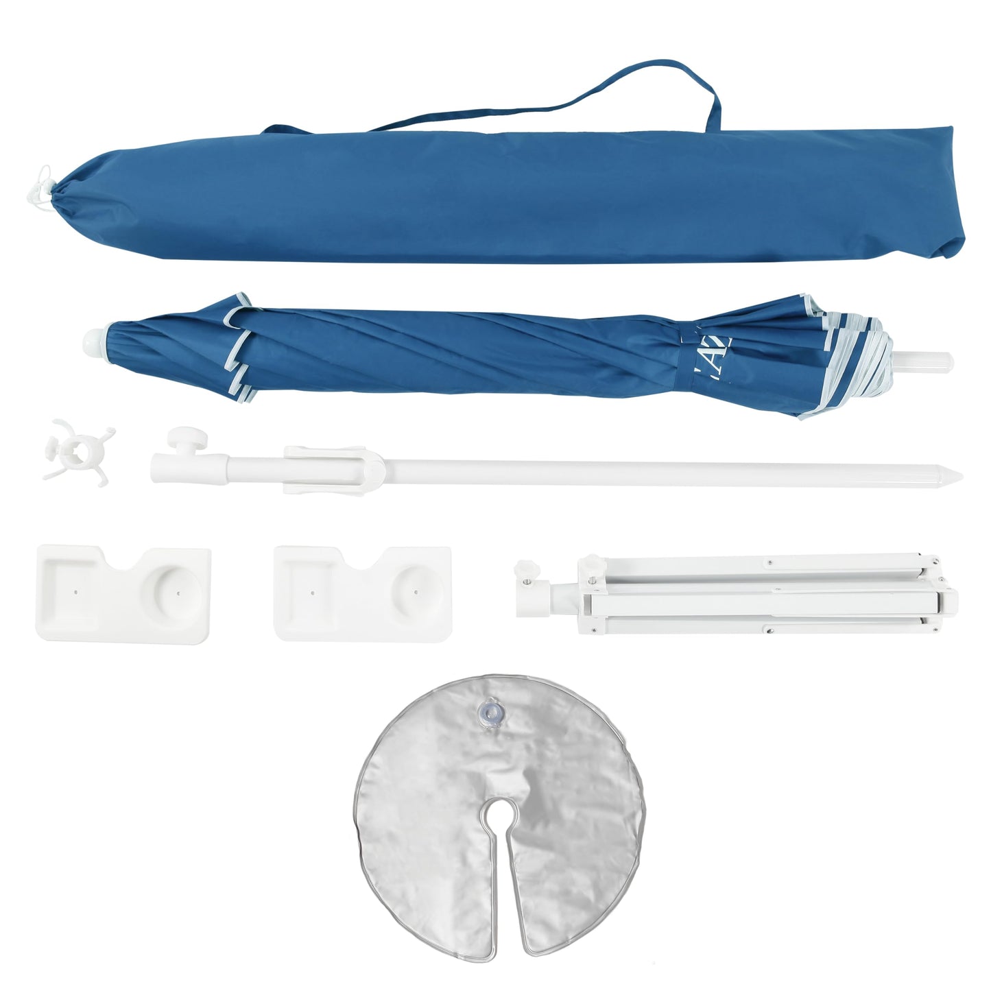 Seazul 6.5ft Sun Shade Umbrella, Portable Umbrella with Stand for Sports, Water Weight Bag, Adjustable and Lightweight, Sun Protection, Blue