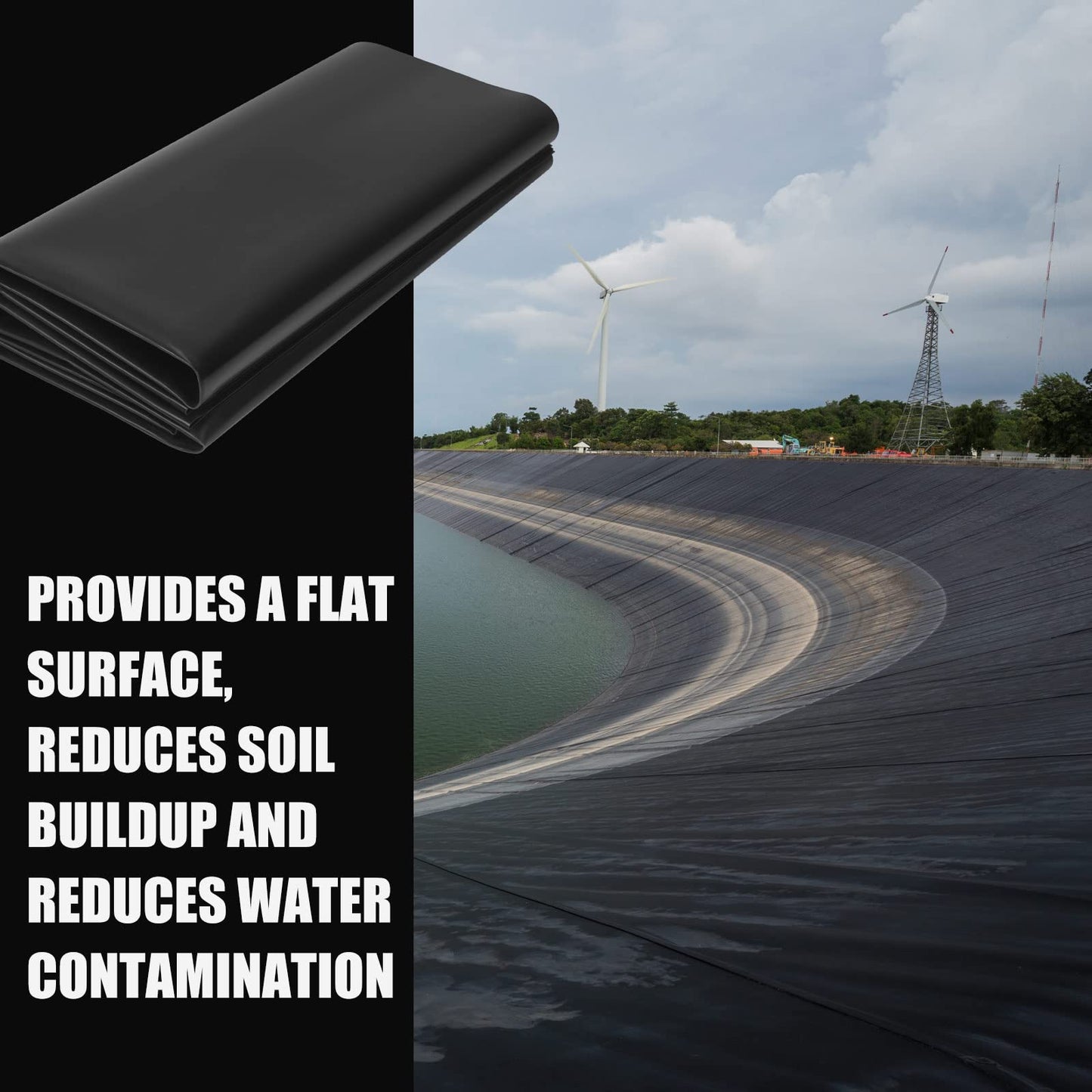 Hoolerry Pond Liner, 45 Mil EPDM Rubber Fish Safe Pond Liner Easy Cutting for Outdoor Waterfall, Fish or Koi Pond Water Garden, Fountains and Bed Planter, Black (10 x 7 Ft)