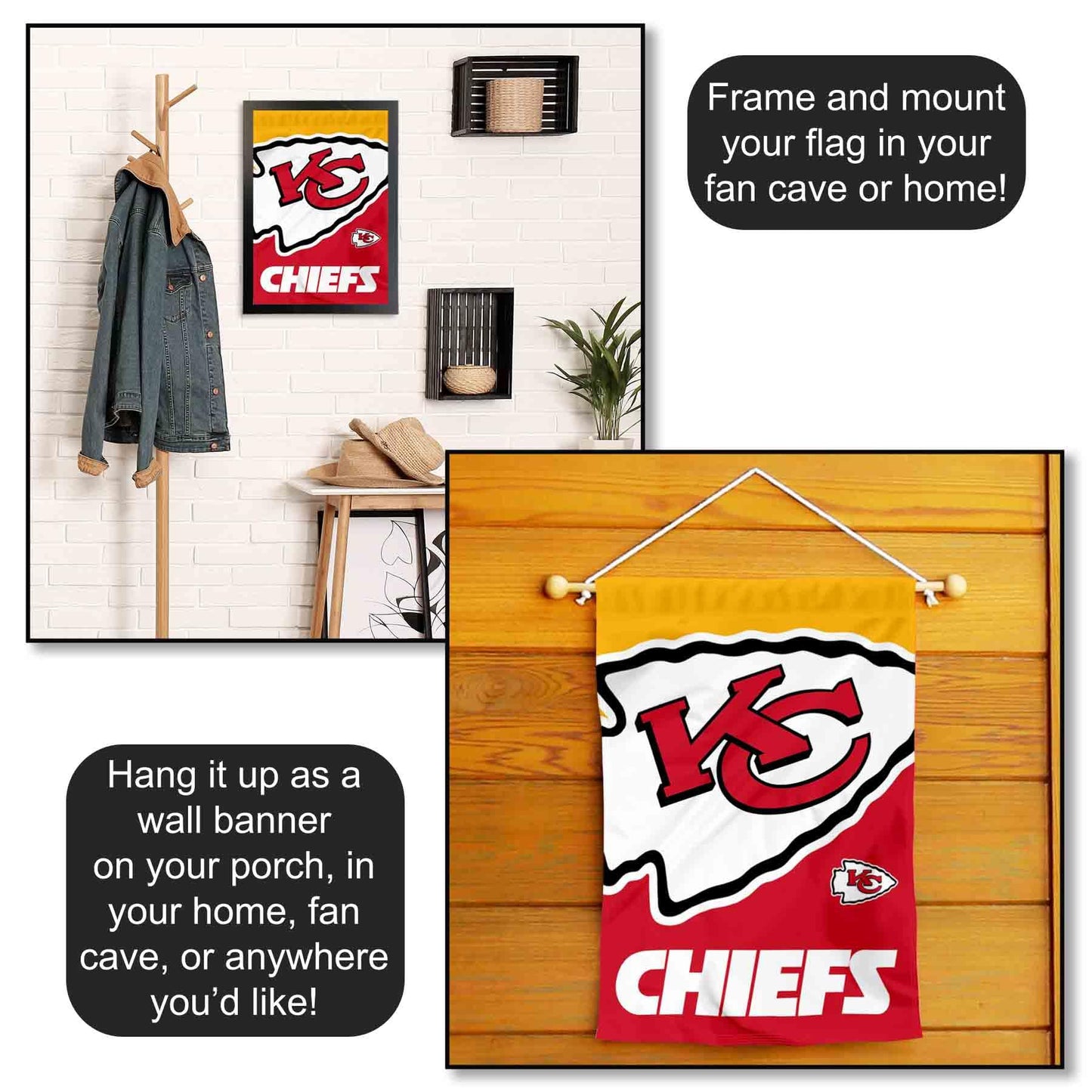 WinCraft Kansas City Chiefs Large Logo Double Sided Garden Banner Flag