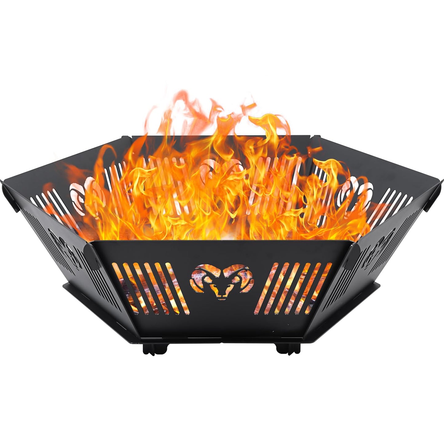 Permade Portable Plug Fire Pit, 38.6"" Collapsible Fire Pit for Outdoor Wood Burning with Carry Bag, Folding Fire Pit for BBQ, Camping, Travel, Picnic, Backyard, Patio, black