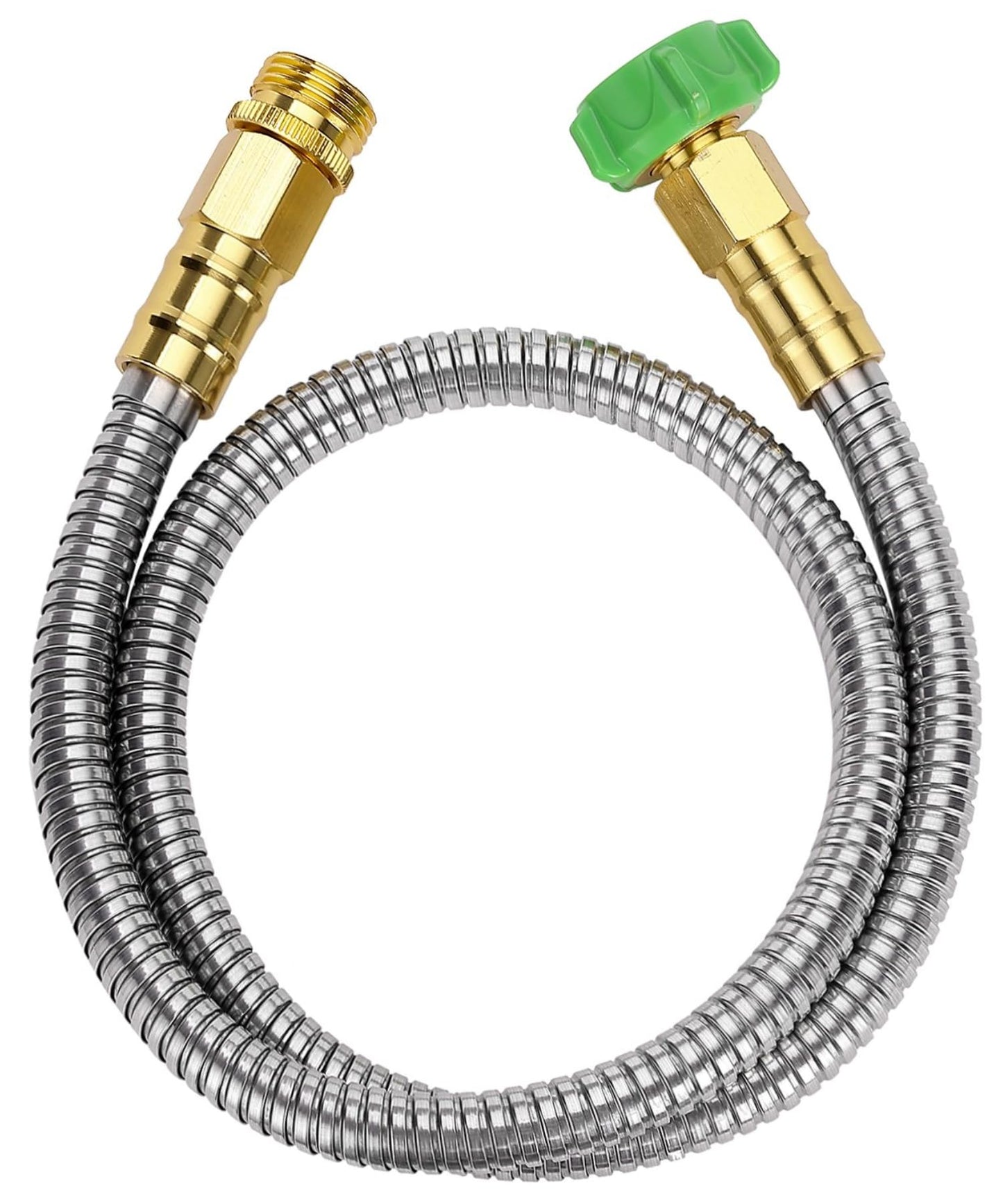 UNCO 3 Feet Heavy Duty Stainless Steel Short Garden Hose, Metal, Water Hose, Non Kink, Durable, Flexible, Lightweight