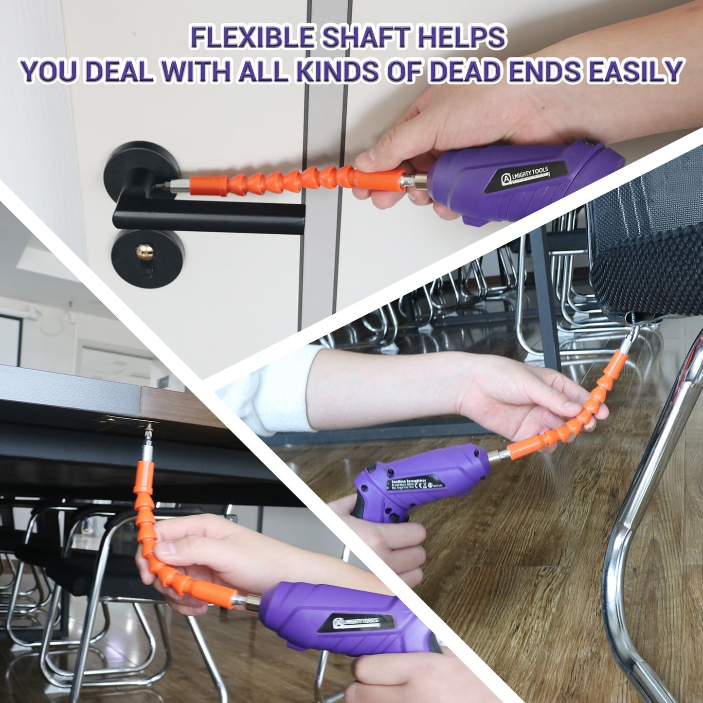 Electric Screwdriver Cordless, 3.6V Cordless Screwdriver Rechargeable, 47Pcs Small Power Screwdriver Set with Pivoting Handle and LED Light, 3Nm Battery Screw Gun for DIY Enthusiasts