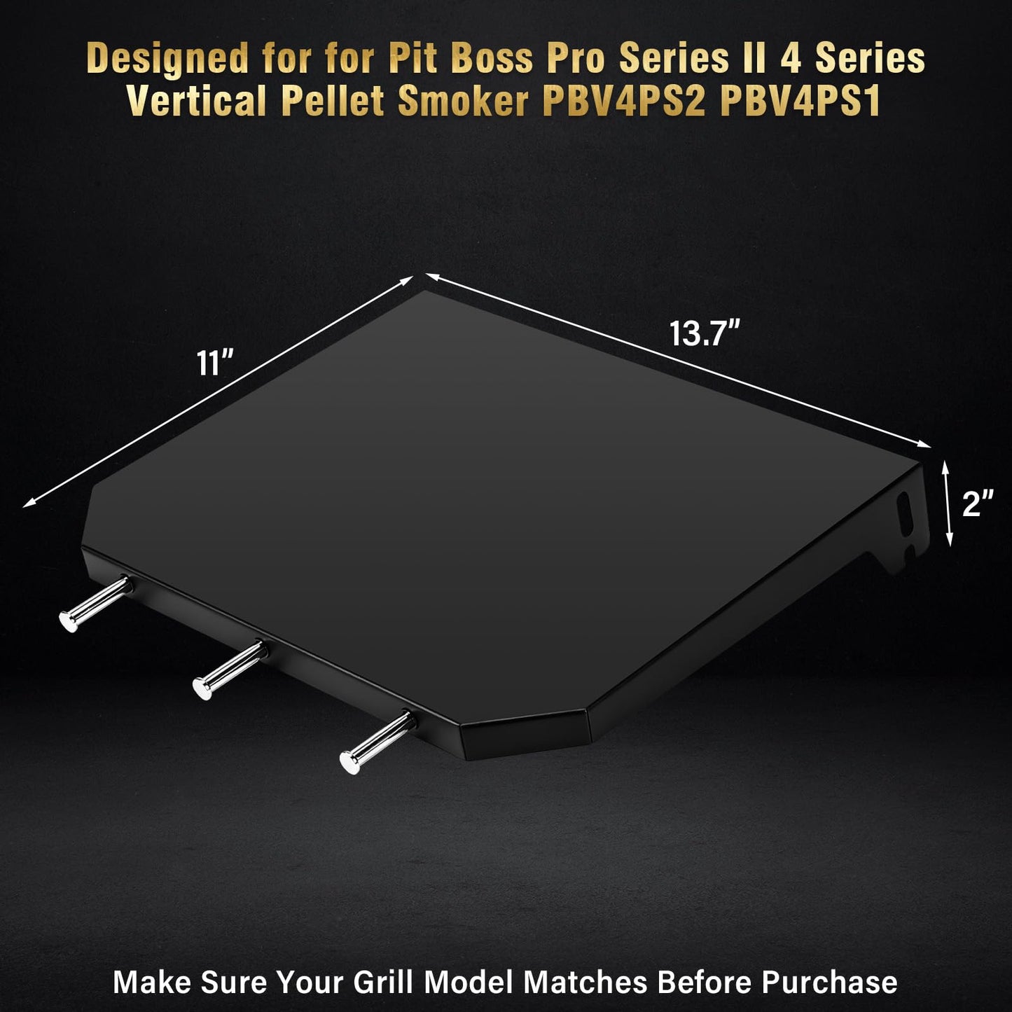 Side Shelf for Pit Boss PBV4PS2 PBV4PS1 Pro Series II 4 Vertical Pellet Smoker Shelf for Pit Boss 10739 1077 Smoker Accessories Foldable Grill Side Table BBQ Prep with Hooks
