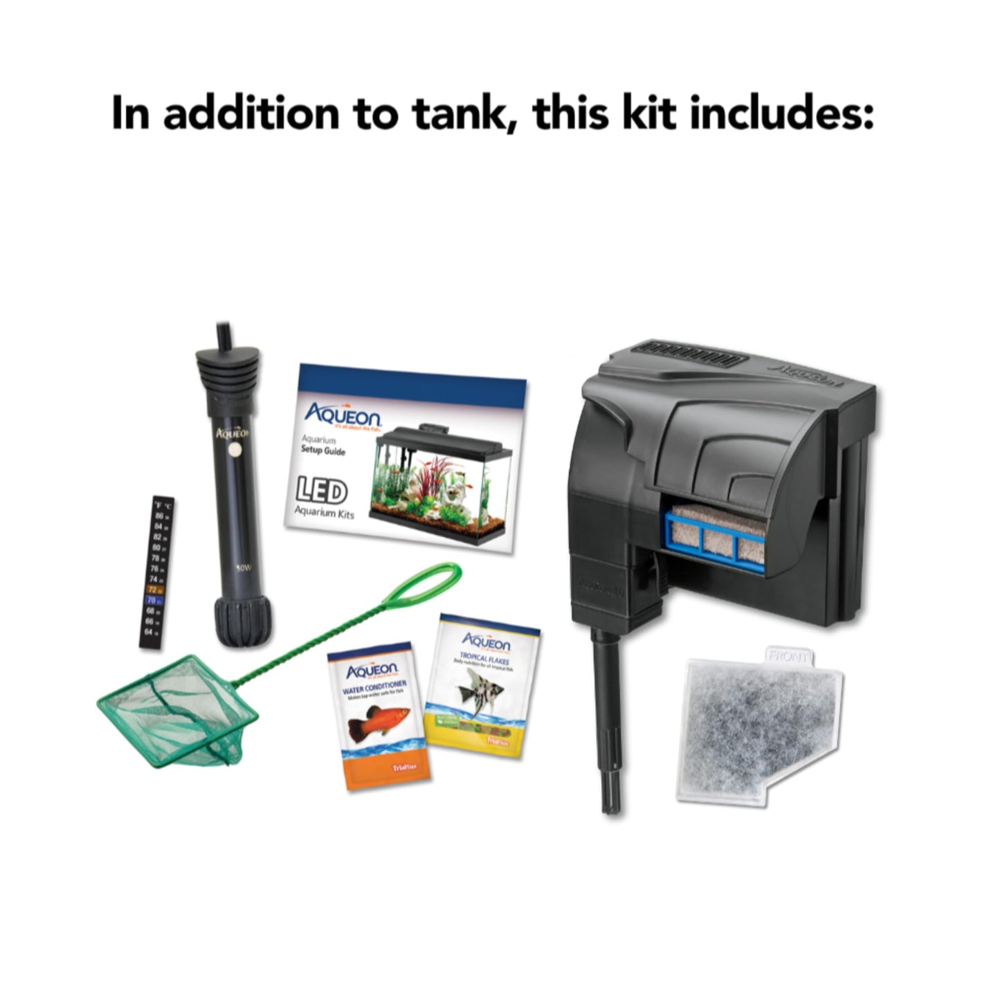 Aqueon Aquarium Fish Tank Starter Kit with LED Lighting 10 Gallon Fish Tank
