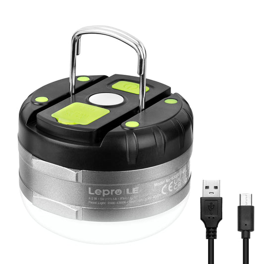 LE LED Camping Lantern Rechargeable, 410LM, 5 Light Modes, Power Bank, Waterproof, Mini Flashlight with Magnetic Base for Hurricane Emergency, Outdoor, Hiking, Home and Car