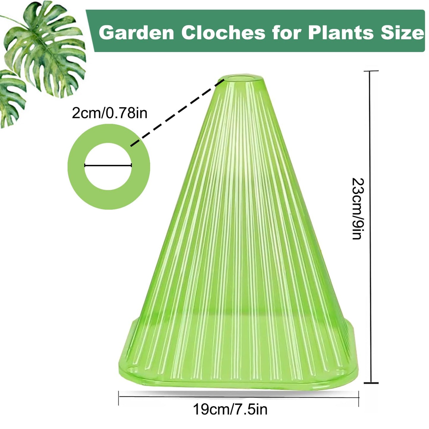 Fshow Garden Cloches,20 Pack Reusable Plant Bell Cover,Bell Jar Cloches for Protection Against Sun, Frost, Snails Etc. (Green)