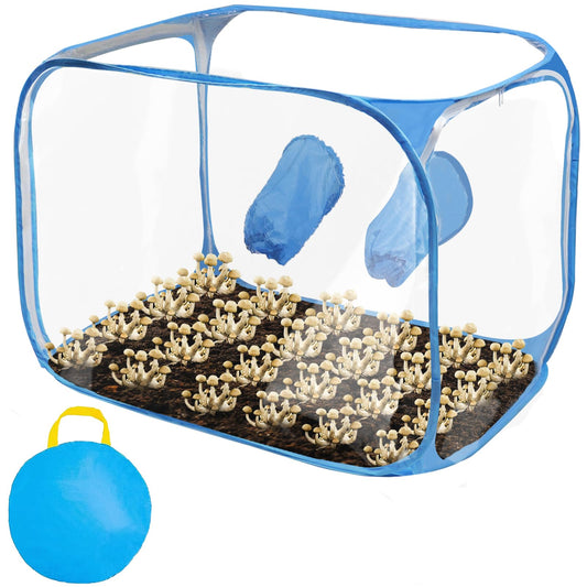 Still Air Box, Mushroom Grow Kit, Portable Compact Still Air Box Mycology for Mushroom Lovers, Mushroom Fruiting Chamber for Mycology Supplies/Home Scientists (35.5x23.5x23.5 inch) - Blue