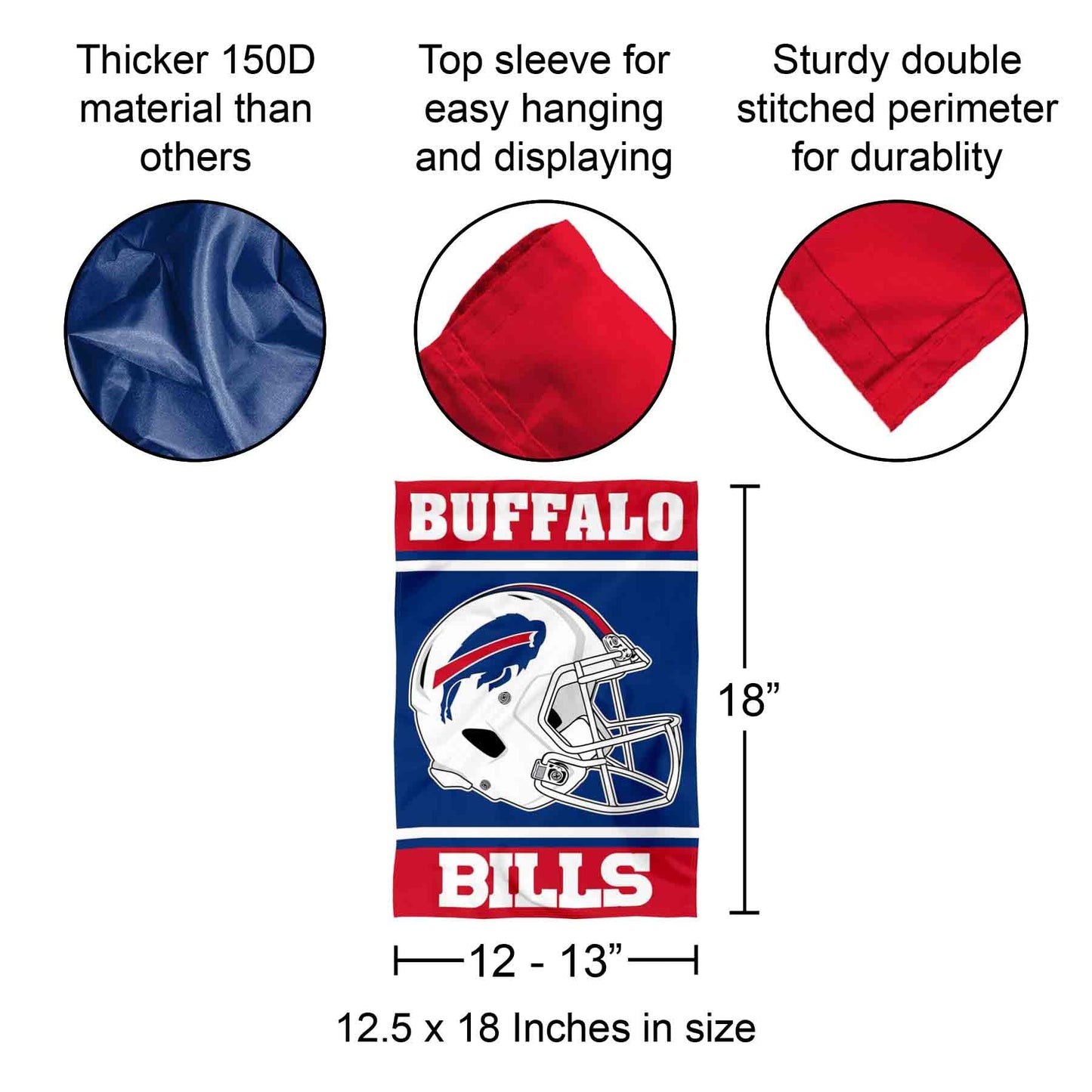 Buffalo Bills Helmet Double Sided Garden Banner Flag